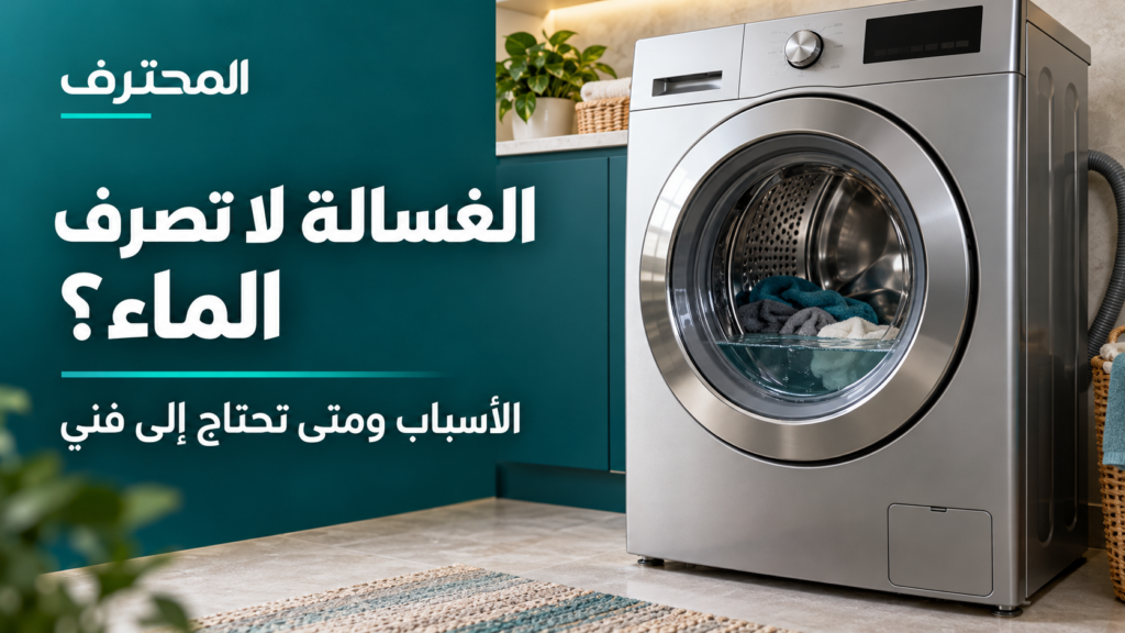 الغسالة لا تصرف الماء: الأسباب ومتى تحتاج إلى فني؟